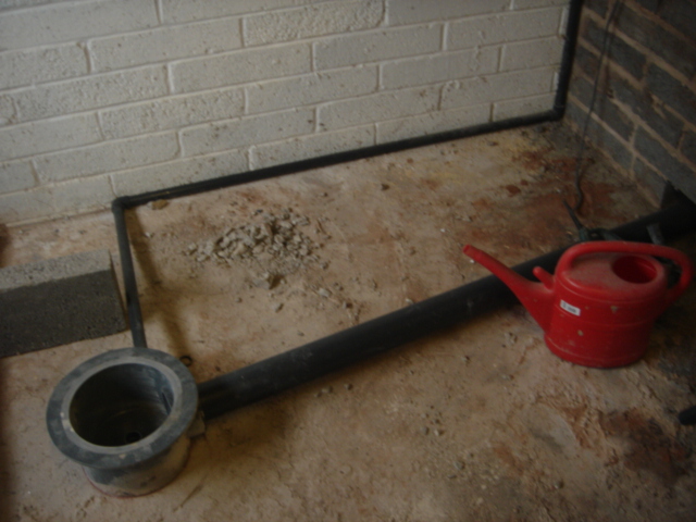 bottom drain in place