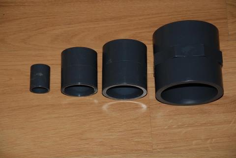 Straight PVC Pressure Fittings<br />1 X 3&quot; £5.00 Each<br />4 X 2&quot; £2.50 Each<br />3 X 1.5&quot; £2.00 Each<br />2 X 3/4&quot; £1.00 Each
